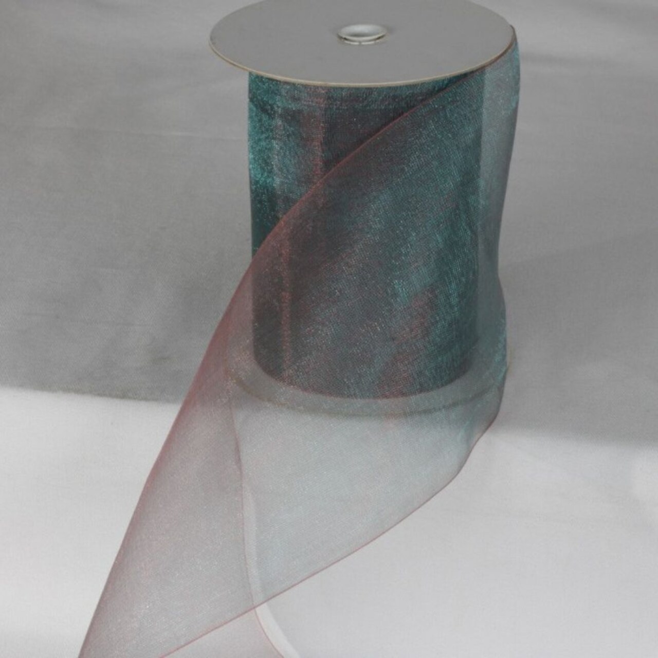 The Ribbon People Red and Green Shimmering Crystal Organdy Wired Craft Ribbon 4" x 27 Yards